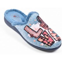 Chaussons Ozabi Pantoufles Mules femme PHOTOPRINT LOVE BLEU