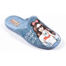 Chaussons Ozabi Pantoufles Mules femme PHOTOPRINT DUKE BLEU