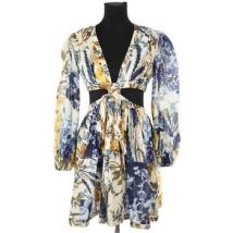 Robe courte Zimmermann Robe en lin multicolore