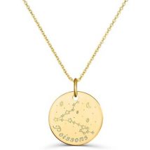 Collier Moments-Precieux.com Collier astro medaille gravee Poissons, plaque or