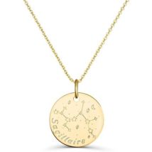 Collier Moments-Precieux.com Collier astro medaille gravee Sagittaire, plaque or