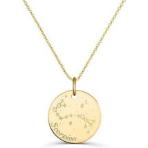 Collier Moments-Precieux.com Collier astro medaille gravee Scorpion, plaque or