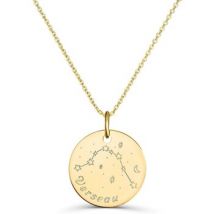 Collier Moments-Precieux.com Collier astro medaille gravee Verseau, plaque or
