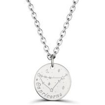 Bijoux Moments-Precieux.com Collier astro homme medaille gravee Capricorne, argent