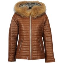Doudounes Oakwood Doudoune en cuir femme Mandy Ref 66423 Cognac