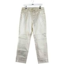 Pantalon Plume Pantalon droit en cuir doré