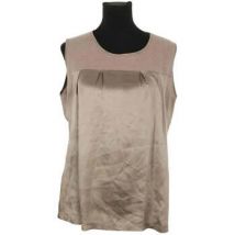 Blouses Fabiana Filippi Top sans manche en soie kaki