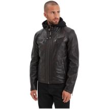 Blouson Daytona Blouson en cuir a capuche homme Ref 63788 Noir