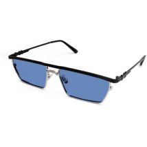 Lunettes de soleil Xlab Portland Lunettes de soleil, Argent/Noir/Bleu clair, 57 mm