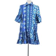 Robe courte La Doublej Robe en coton bleue