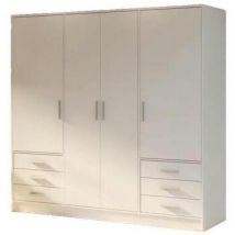 Armoires Jupiter Commode 4 portes 6 tiroirs blanc mat