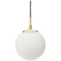 Lustres, suspensions et plafonniers Atmosphera Lampe suspendue boule blanche en verre et métal doré