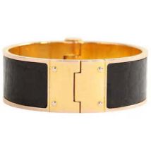 Bracelets Hermès Paris Bracelet en cuir noir