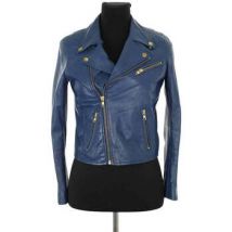 Veste Maje Veste en cuir bleue