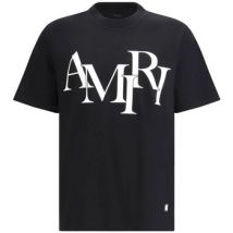 T-shirt Amiri STAGGERED LOGO TEE BLACK