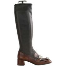 Bottes à talon Prada Bottes en cuir marron