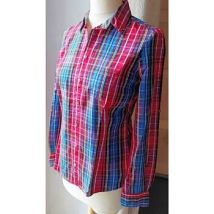 Chemise Zara chemise femme manches longues bleu rouge :: zara :: taille 36