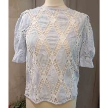 Blouses Sfera Blouse ajourée rayée bleu blanc sfera taille M 36 38