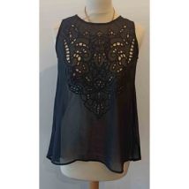 Blouses Ici Et Maintenant Haut noir brodé ici et maintenant taille 36 fluide chic