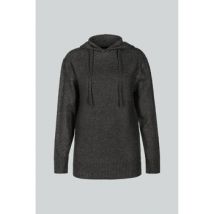 Pull Enorsia Tunique en tricot surdimensionnée à capuche en gris charbon