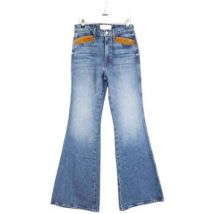 Jeans flare / larges Mother Jean bootcut en coton bleu