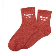 Chaussettes Stc Chaussettes pailletées Maman Cool rouges  Taille unique 36-42