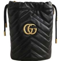 Sac a main Gucci Sac à bandoulière Seau GG Marmont en cuir noir