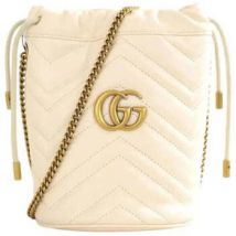 Sac a main Gucci Sac à bandoulière Seau GG Marmont en cuir écru