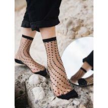 Socquettes Atelier St Eustache Chaussettes Transparentes à Pois Crescent Dunes Black