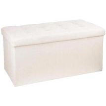 Poufs Atmosphera Pouf Lysandre pliant beige avec rangement