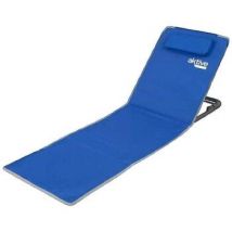 Transats Aktive Tapis de plage pliable bleu avec dossier inclinable