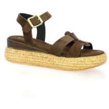 Sandales compensées Reqin's Nu pieds cuir velours