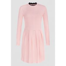 Robe courte Enorsia Robe mini en jersey côtelé avec col en dentelle
