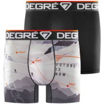 Caleçons Degre 7 Lot de 2 boxers longs homme microfibre Montagne