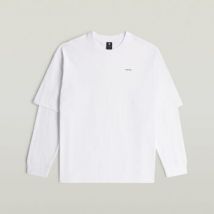 T-shirt G-Star Raw D28600-E385 DOUBLE SLEEVE LOOSE R T-110 WHITE