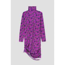 Robe courte Enorsia Purple Side Tie Knot Christmas Print Bodycon Dress