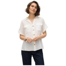 Chemise Vero Moda CHEMISIER MC VMBUMPY - SNOW WHITE / STRIPES CORAL PARADISE - L