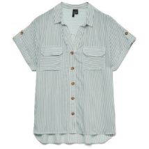 Chemise Vero Moda CHEMISIER MC VMBUMPY - SNOW WHITE / STRIPES GRAY MIST - L