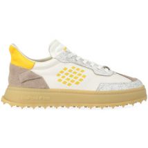 Baskets basses Be Positive Baskets Cuprace Wing en cuir blanc et jaune