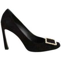 Chaussures escarpins Roger Vivier Talons Flower Strass Buckle en cuir noirs