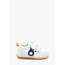 Baskets basses enfant benjie Myrtille logo Premiers pas Blanc Bleu marine