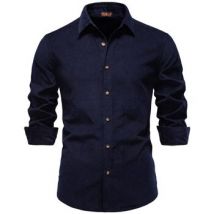 Chemise vintacy Chemises manches longues--H-SH2041_Navy_Blue