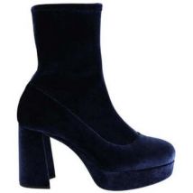 Bottes à talon Miu Miu Boots en velours bleu