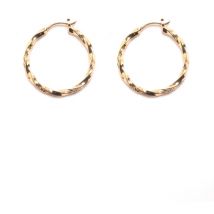 Boucles oreilles Daxon by - Créoles ciselées plaqué or