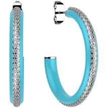 Boucles oreilles Les Georgettes Boucles d'oreilles créoles Les Cadettes Sunset laque turquoise