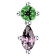 Boucles oreilles Les Georgettes Piercing Les Cadettes Cassiopé multicolore laiton argenté