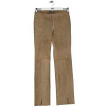 Pantalons droit Plein Sud Pantalon slim en cuir marron