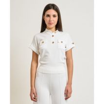 Polo Sette/Mezzo Pull femme avec boutons dorés