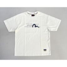 T-shirt Evisu 2ESHTM6TS1090 HT HAND BRUSH DAICOCK PRIN-ECUX ECRU