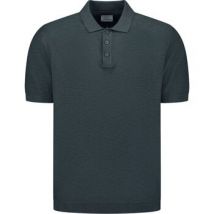 Polo No Excess Knitted Slub Poloshirt Dark Steel